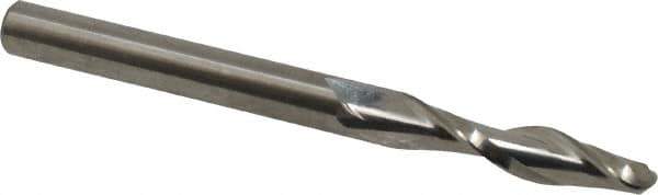 Onsrud - 1/4" Cutting Diam x 1-1/8" Length of Cut, 2 Flute, Upcut Spiral Router Bit - Uncoated, Right Hand Cut, Solid Carbide, 3" OAL x 1/4" Shank Diam, Ball End Taper, 30° Helix Angle - Top Tool & Supply