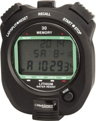 Value Collection - Water Resistant Digital Stopwatch - Pacer, Count Down Timer, CR2032, Back Lit, Black - Top Tool & Supply