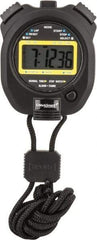 Value Collection - LCD Digital Stopwatch with Split Counter - 4 Functions, 1/100 Sec Resolution, Black - Top Tool & Supply