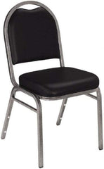 NPS - Vinyl Black Stacking Chair - Silver Frame, 18" Wide x 20" Deep x 34" High - Top Tool & Supply