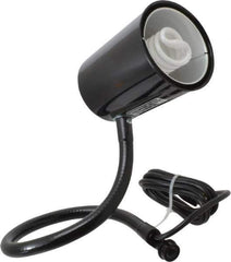 Made in USA - 24 Inch, Gooseneck, Coupler Mounted, Compact Fluorescent, Black, General Purpose Task Light - 23 Watt, 120 Volt, Nonmagnifying - Top Tool & Supply