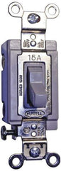 Hubbell Wiring Device-Kellems - 2 Pole, 120 to 277 VAC, 20 Amp, Industrial Grade, Toggle, Wall and Dimmer Light Switch - 1-5/16 Inch Wide x 4-1/16 Inch High - Top Tool & Supply