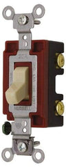 Hubbell Wiring Device-Kellems - 2 Pole, 120 to 277 VAC, 20 Amp, Industrial Grade, Toggle, Wall and Dimmer Light Switch - 1-5/16 Inch Wide x 4-1/16 Inch High - Top Tool & Supply