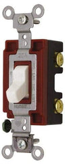 Hubbell Wiring Device-Kellems - 2 Pole, 120 to 277 VAC, 20 Amp, Industrial Grade, Toggle, Wall and Dimmer Light Switch - 1-5/16 Inch Wide x 4-1/16 Inch High - Top Tool & Supply