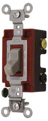 Hubbell Wiring Device-Kellems - 4 Pole, 120 to 277 VAC, 20 Amp, Industrial Grade, Toggle, Wall and Dimmer Light Switch - 1-5/16 Inch Wide x 4-1/16 Inch High - Top Tool & Supply