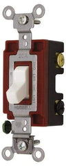 Hubbell Wiring Device-Kellems - 4 Pole, 120 to 277 VAC, 20 Amp, Industrial Grade, Toggle, Wall and Dimmer Light Switch - 1-5/16 Inch Wide x 4-1/16 Inch High - Top Tool & Supply