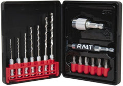 Drill Bit Set: Hex Shank Drill Bits, 16 Pc, 118 °, High Speed Steel Bright/Uncoated, Hex Shank