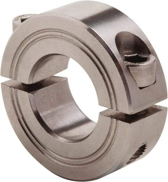 Climax Metal Products - 38mm Bore, Stainless Steel, Two Piece Clamp Collar - 2-3/8" Outside Diam - Top Tool & Supply