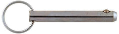 Gibraltar - 3/16" Pin Diam, 11/16" Long, Zinc Plated Steel Ball Lock Hitch Pin - 1/2" Usable Length - Top Tool & Supply