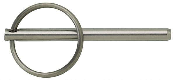 Gibraltar - 3/16" Pin Diam, 2-3/16" Long, Zinc Plated Stainless Steel Ball Lock Hitch Pin - 2" Usable Length - Top Tool & Supply