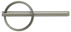 Gibraltar - 3/16" Pin Diam, 2-3/16" Long, Zinc Plated Stainless Steel Ball Lock Hitch Pin - 2" Usable Length - Top Tool & Supply