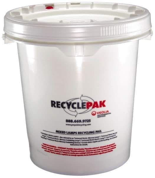 Recyclepak - 15 Inch Deep, Lamp Recycling Box - 15 Inch Diameter, 69 Lb. Capacity, 5 Gallon Pail - Top Tool & Supply