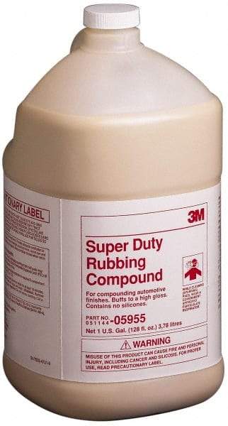 3M - 1 Gal Rubbing Compound - Grade Extra Fine, 1,000 Grit, Tan, For Heavy Cutting, Use on Removing Automotive Paint Scratches - Top Tool & Supply