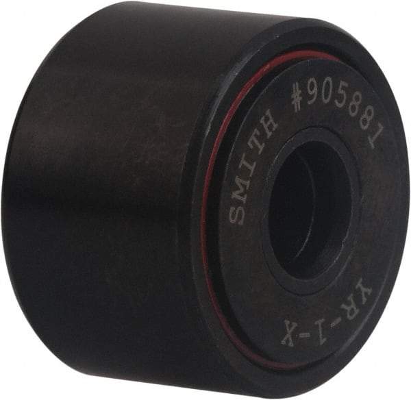 Accurate Bushing - 1" Bore, 3" Roller Diam x 1-3/4" Roller Width, Carbon Steel Sealed Self-Lubricating Yoke Cam Follower with Nonmetallic Bushing - 2 Lb Dynamic Load Capacity, 1-13/16" Overall Width - Top Tool & Supply