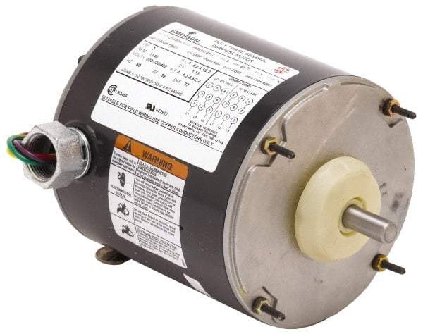 US Motors - 1/4 hp, TEAO Enclosure, Auto Thermal Protection, 1,625 RPM, 230 Volt, 60 Hz, Industrial Electric AC/DC Motor - Size 48 Frame, Stud Mount, 1 Speed, Ball Bearings, 1.4 Full Load Amps, B Class Insulation, CW Shaft End - Top Tool & Supply