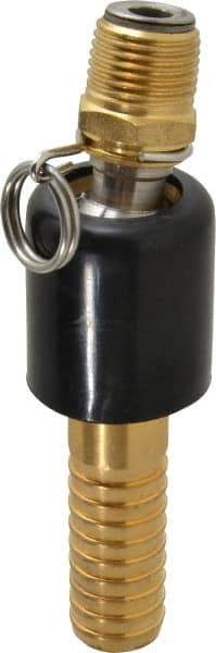 SuperKlean - 1/2 NPT x 3/4" Hose Barb, Ball Type Swivel Hose Adapter - Brass & Stainless Steel - Top Tool & Supply