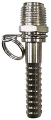 SuperKlean - NPT x 1/2" Hose Barb, Swivel Hose Adapter - Stainless Steel - Top Tool & Supply