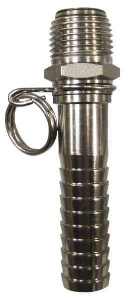 SuperKlean - NPT x 5/8" Hose Barb, Swivel Hose Adapter - Stainless Steel - Top Tool & Supply