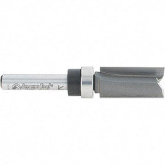 Amana Tool - 1/2" Cut Diam, 1" Length of Cut, 2 Flute Pattern-Cutting Edge Profile Router Bit - Carbide-Tipped, 1/4" Shank Diam, 2-1/2" OAL, Uncoated - Top Tool & Supply