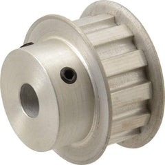 Power Drive - 12 Tooth, 3/8" Inside x 1.402" Outside Diam, Hub & Flange Timing Belt Pulley - 1/2" Belt Width, 1.432" Pitch Diam, 0.719" Face Width, Aluminum - Top Tool & Supply