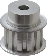 Power Drive - 12 Tooth, 3/8" Inside x 1.402" Outside Diam, Hub & Flange Timing Belt Pulley - 3/4" Belt Width, 1.432" Pitch Diam, 1" Face Width, Aluminum - Top Tool & Supply