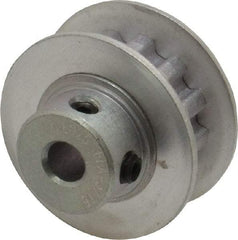 Power Drive - 12 Tooth, 3/16" Inside x 0.744" Outside Diam, Hub & Flange Timing Belt Pulley - 1/4" Belt Width, 0.764" Pitch Diam, 0.438" Face Width, Aluminum - Top Tool & Supply