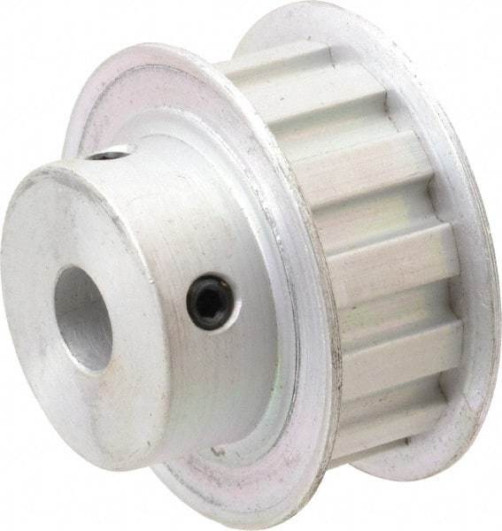 Power Drive - 13 Tooth, 3/8" Inside x 1.522" Outside Diam, Hub & Flange Timing Belt Pulley - 1/2" Belt Width, 1.552" Pitch Diam, 0.719" Face Width, Aluminum - Top Tool & Supply