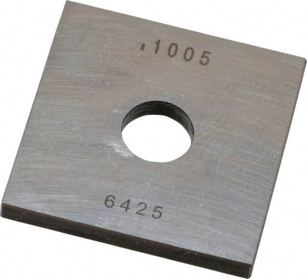 Value Collection - 0.1005" Square Steel Gage Block - Accuracy Grade 0, Includes NIST Traceability Certification - Top Tool & Supply