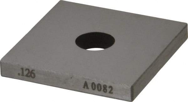 Value Collection - 0.126" Square Steel Gage Block - Accuracy Grade 0, Includes NIST Traceability Certification - Top Tool & Supply