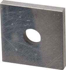 Value Collection - 0.131" Square Steel Gage Block - Accuracy Grade 0, Includes NIST Traceability Certification - Top Tool & Supply