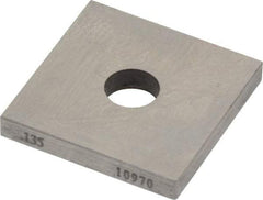 Value Collection - 0.135" Square Steel Gage Block - Accuracy Grade 0, Includes NIST Traceability Certification - Top Tool & Supply