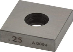 Value Collection - 0.25" Square Steel Gage Block - Accuracy Grade 0, Includes NIST Traceability Certification - Top Tool & Supply