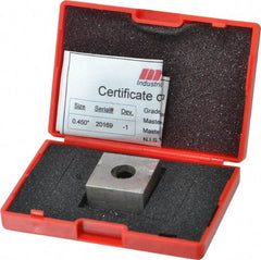 Value Collection - 0.45" Square Steel Gage Block - Accuracy Grade 0, Includes NIST Traceability Certification - Top Tool & Supply