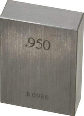 Value Collection - 0.95" Square Steel Gage Block - Accuracy Grade 0, Includes NIST Traceability Certification - Top Tool & Supply