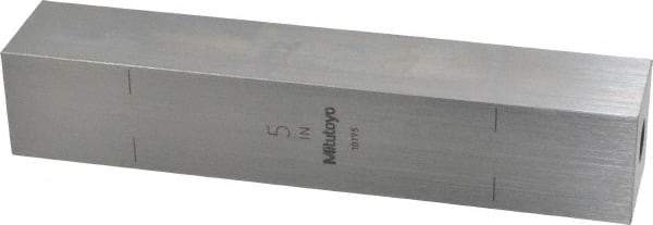 Mitutoyo - 5" Square Steel Gage Block - Accuracy Grade 0, Includes Certificate of Inspection - Top Tool & Supply