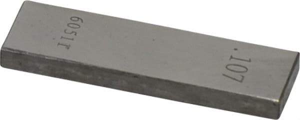 Value Collection - 0.107" Rectangular Steel Gage Block - Accuracy Grade 0, Includes NIST Traceability Certification - Top Tool & Supply