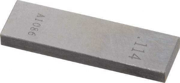 Value Collection - 0.114" Rectangular Steel Gage Block - Accuracy Grade 0, Includes NIST Traceability Certification - Top Tool & Supply