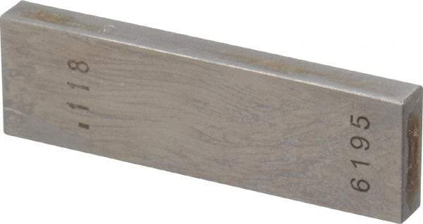 Value Collection - 0.118" Rectangular Steel Gage Block - Accuracy Grade 0, Includes NIST Traceability Certification - Top Tool & Supply