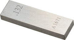 Value Collection - 0.132" Rectangular Steel Gage Block - Accuracy Grade 0, Includes NIST Traceability Certification - Top Tool & Supply