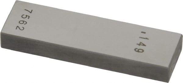 Value Collection - 0.149" Rectangular Steel Gage Block - Accuracy Grade 0, Includes NIST Traceability Certification - Top Tool & Supply