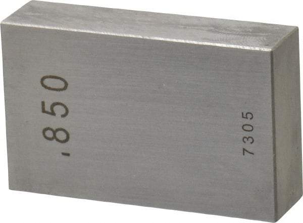 Value Collection - 0.85" Rectangular Steel Gage Block - Accuracy Grade 0, Includes NIST Traceability Certification - Top Tool & Supply