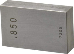 Value Collection - 0.85" Rectangular Steel Gage Block - Accuracy Grade 0, Includes NIST Traceability Certification - Top Tool & Supply