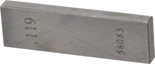 Value Collection - 0.119" Rectangular Steel Gage Block - Accuracy Grade AS-1, Includes NIST Traceability Certification - Top Tool & Supply