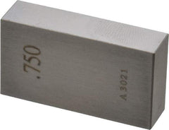 Value Collection - 0.75" Rectangular Steel Gage Block - Accuracy Grade AS-1, Includes NIST Traceability Certification - Top Tool & Supply