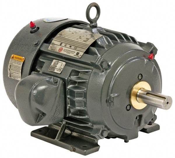 US Motors - 5 hp, TEFC Enclosure, No Thermal Protection, 3,520 RPM, 460 Volt, 60 Hz, Three Phase Premium Efficient Motor - Size 184 Frame, Rigid Mount, 1 Speed, Ball Bearings, 6.1 Full Load Amps, F Class Insulation, Reversible - Top Tool & Supply