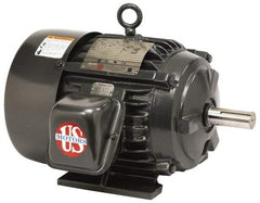 US Motors - 25 hp, TEFC Enclosure, No Thermal Protection, 1,790 RPM, 575 Volt, 60 Hz, Three Phase Energy Efficient Motor - Size 324 Frame, Rigid Mount, 2 Speed, Ball Bearings, 25.4 Full Load Amps, F Class Insulation, Reversible - Top Tool & Supply