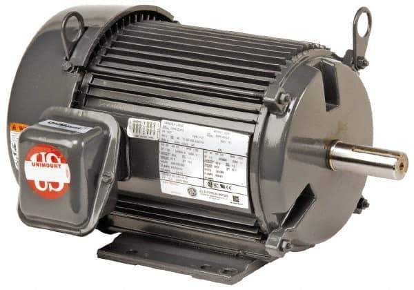 US Motors - 1 hp, TEFC Enclosure, No Thermal Protection, 1,765 RPM, 460 Volt, 60 Hz, Three Phase Premium Efficient Motor - Size 145 Frame, Rigid Mount, 2 Speed, Ball Bearings, 1.9 Full Load Amps, F Class Insulation, Reversible - Top Tool & Supply