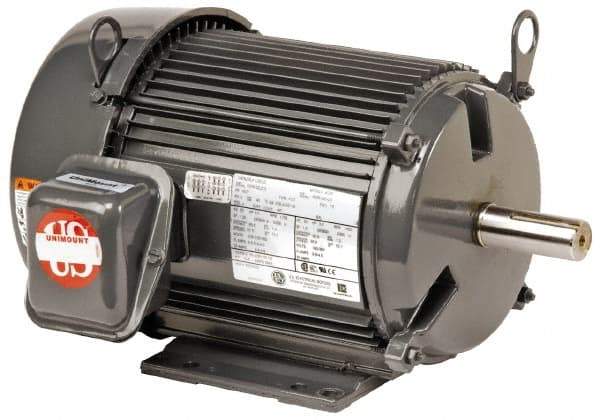 US Motors - 7-1/2 hp, TEFC Enclosure, No Thermal Protection, 1,770 RPM, 460 Volt, 60 Hz, Three Phase Premium Efficient Motor - Size 254 Frame, Rigid Mount, 2 Speed, Ball Bearings, 9.6 Full Load Amps, F Class Insulation, Reversible - Top Tool & Supply