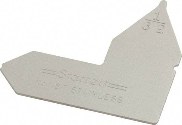 Starrett - 1/32 Inch Radius Gage - Satin Chrome Finish, Stainless Steel - Top Tool & Supply