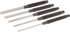 Starrett - 5 Piece, 1/8 to 3/8", Pin Punch Set - Round Shank, Comes in Plain Box - Top Tool & Supply